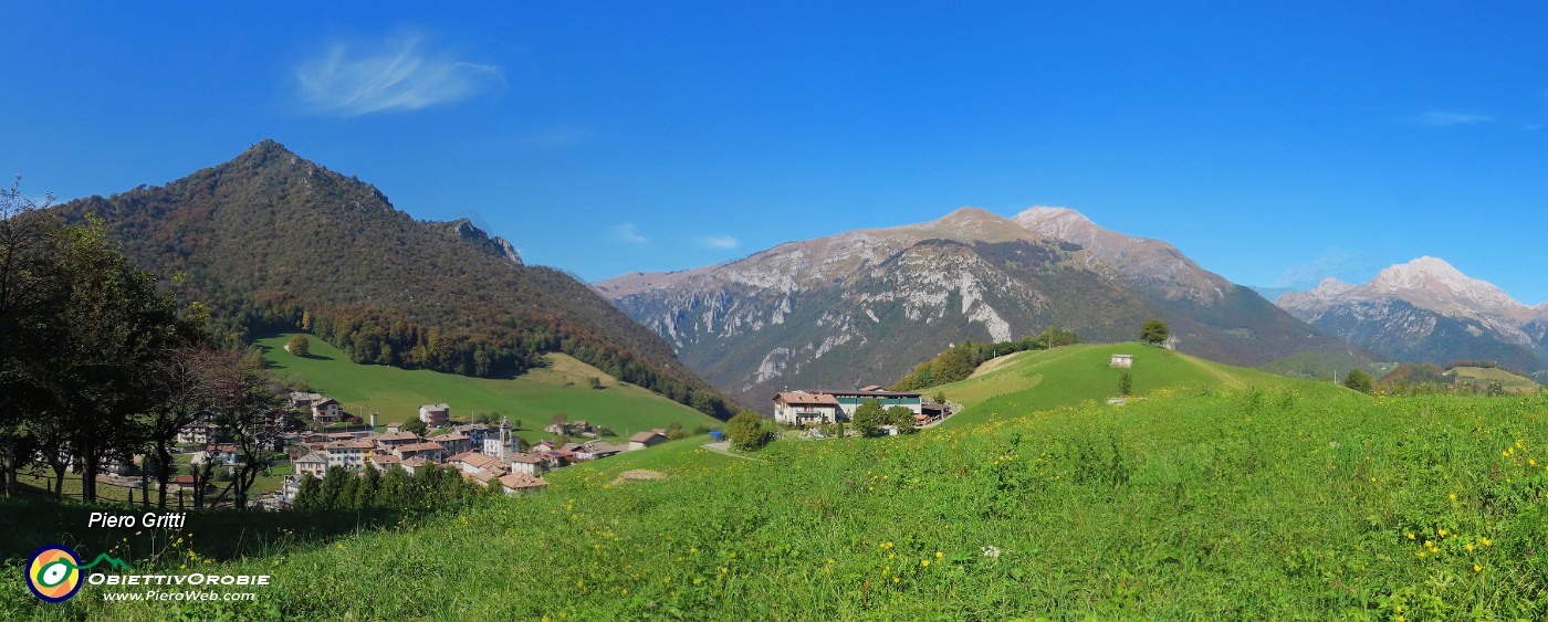 60 Ci abbassiamo al Roccolo di Valpiana con vista in Monte Castello a sx e Menna , Arera a dx.jpg